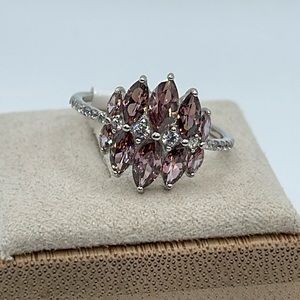 Bomb Party Ring THE STERLING CLUB RBP3950 Light Rhodolite CZ/925sterling silver